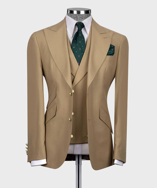 Desert Noble Beige Three-piece Suit