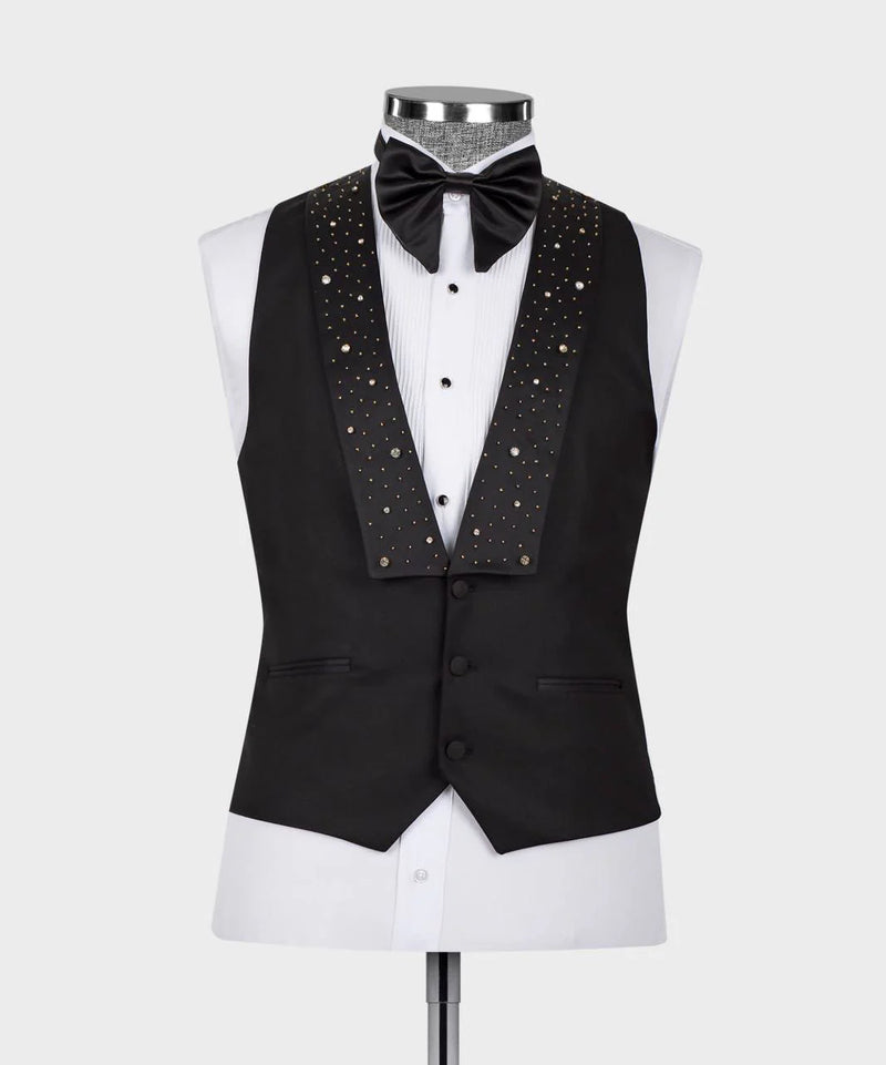 Designer Black Double Breasted Tuxedo