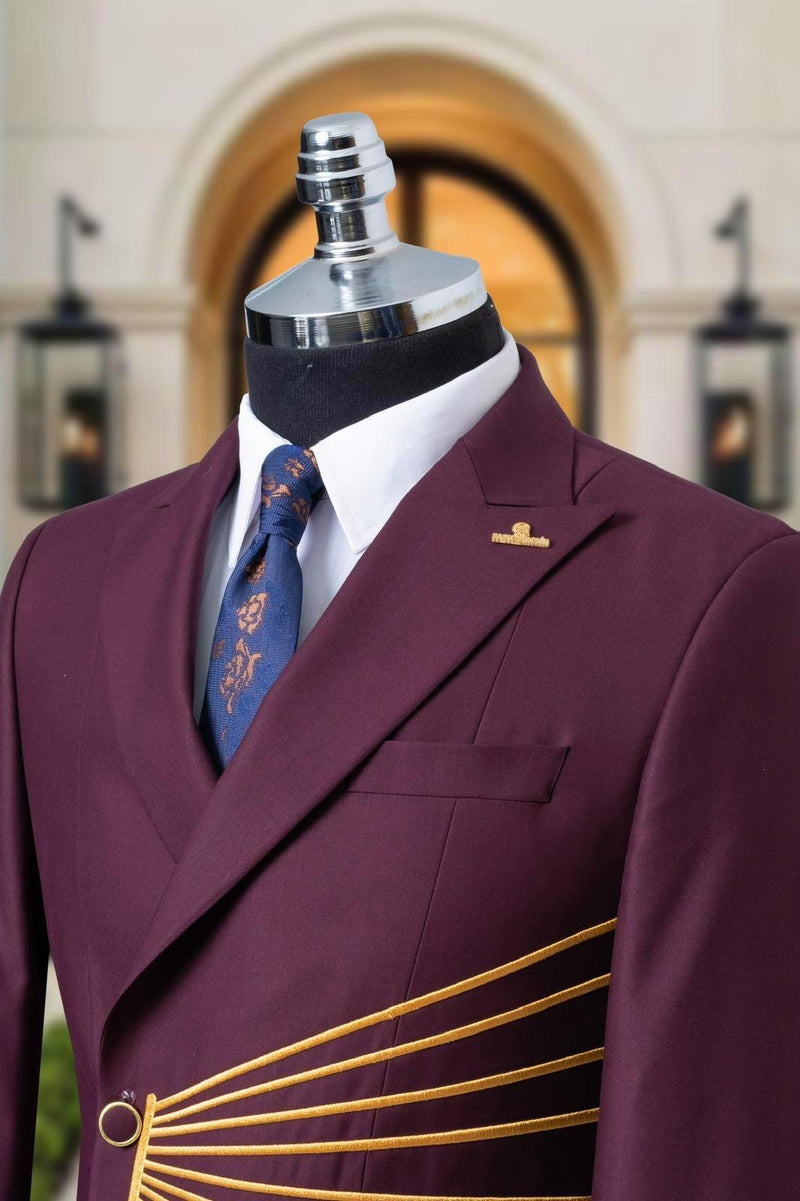 Designer Chocolate Brown Double Breasted Suit