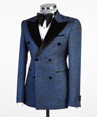 Designer Cobalt Blue Tuxedo Jacket Mens