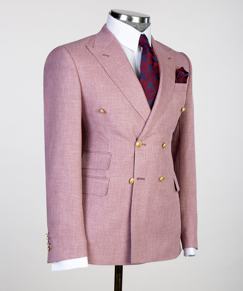 Double-Breasted Oyster Pink Suit