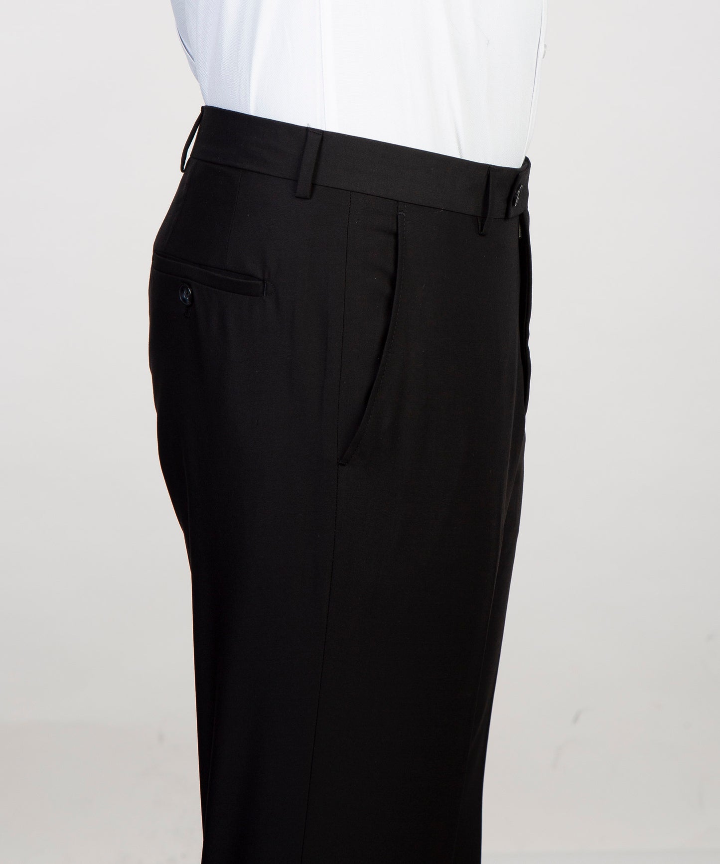 Double Breasted Black Belted Suit pant