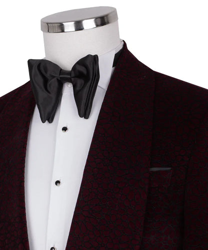 Burgundy Velvet Tuxedo with Collar – Rich. Regal. Refined.