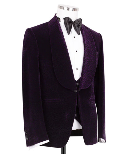Purple Velvet Tuxedo with Collar