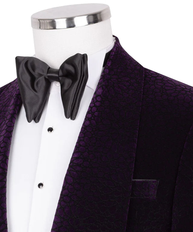 Purple Velvet Tuxedo with Collar