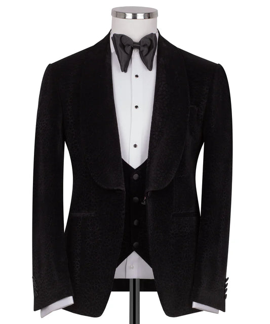 Black Velvet Tuxedo with Collar