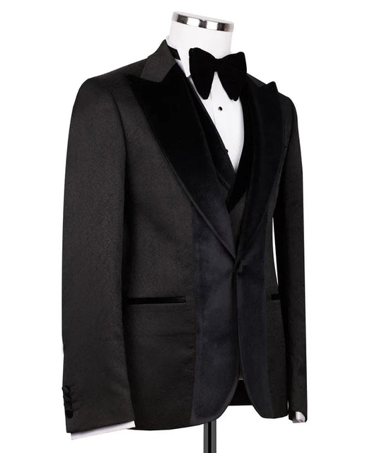 Dark Grey Tuxedo with Red Velvet Collar