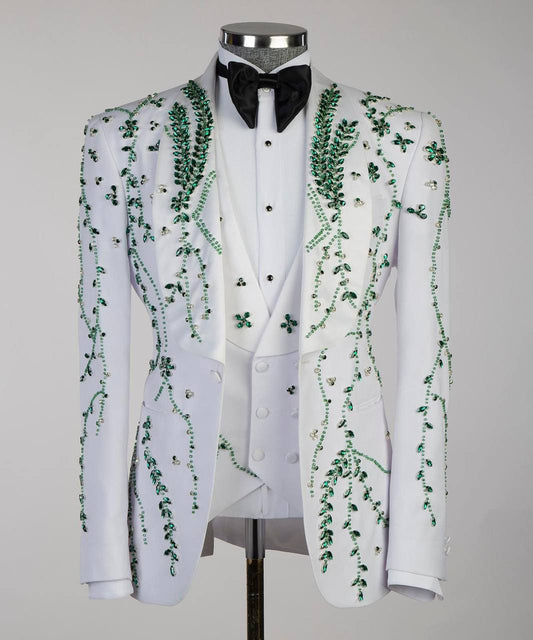 “Emerald Ivy” White Tuxedo