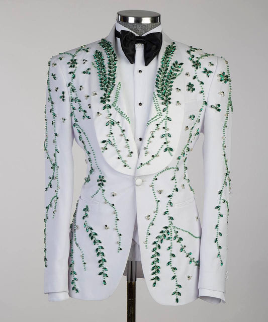“Emerald Ivy” White Tuxedo