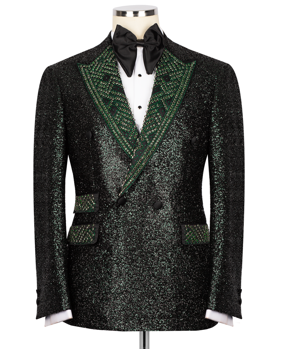 Emerald Reign Beaded Velvet Tuxedo