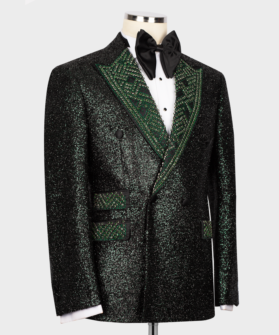 Emerald Reign Beaded Velvet Tuxedo