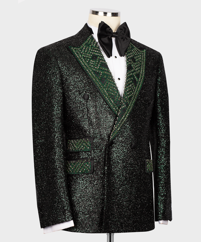 Emerald Reign Beaded Velvet Tuxedo