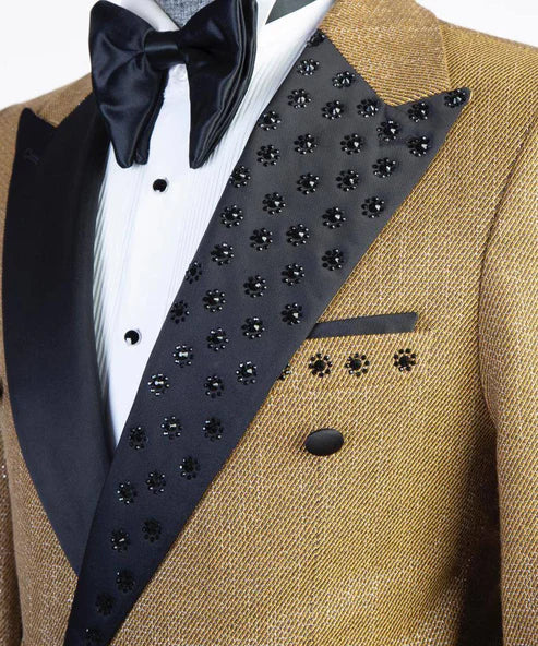 Gold 2 Piece Suit For Men 