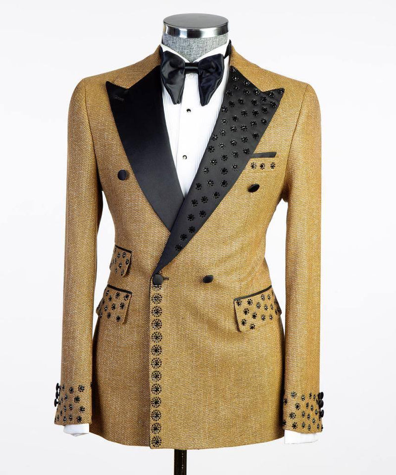 Gold 2 Piece Suit For Men 