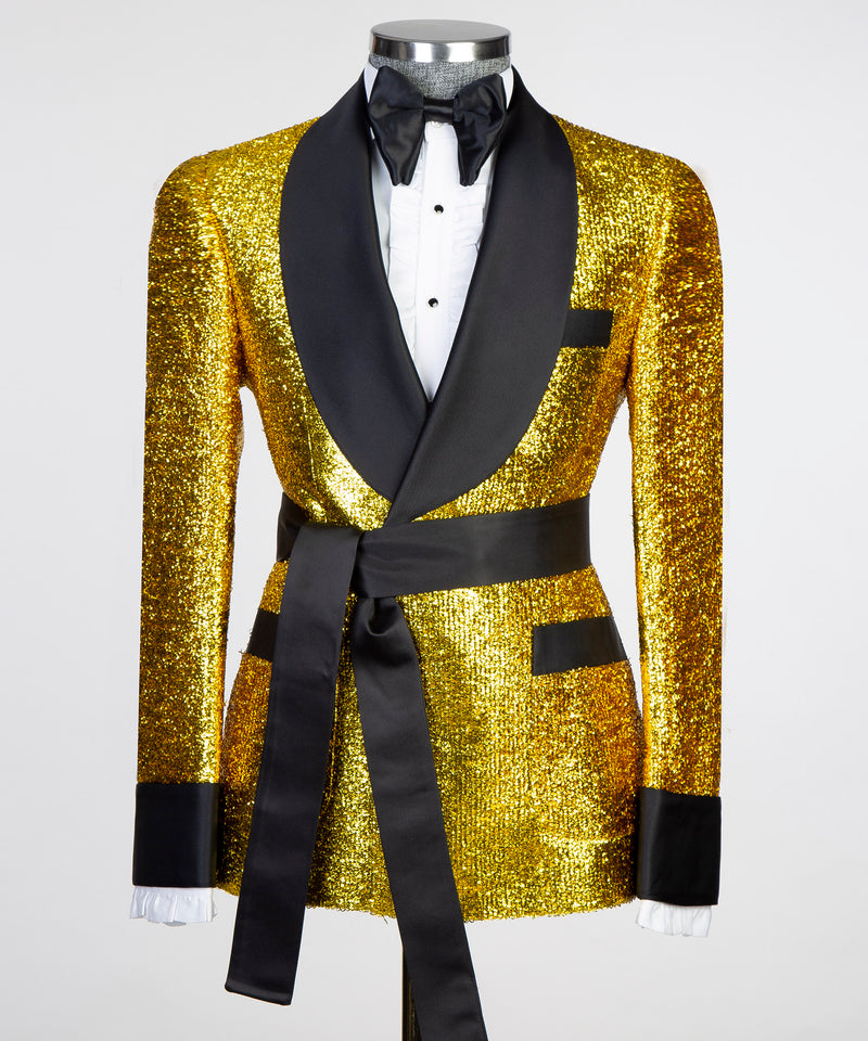  Gold Men Belted Suits