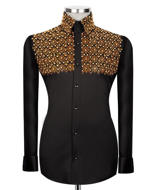 ✨ "Reinado Dorado" – Camisa Negra