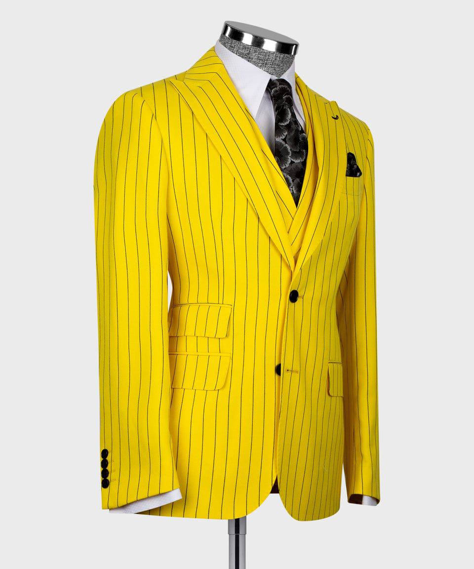 “Golden Statement” Pinstripe Suit