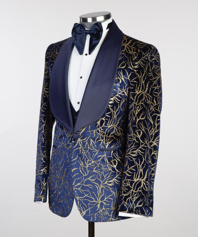 Golden Designed Blue Tuxedo