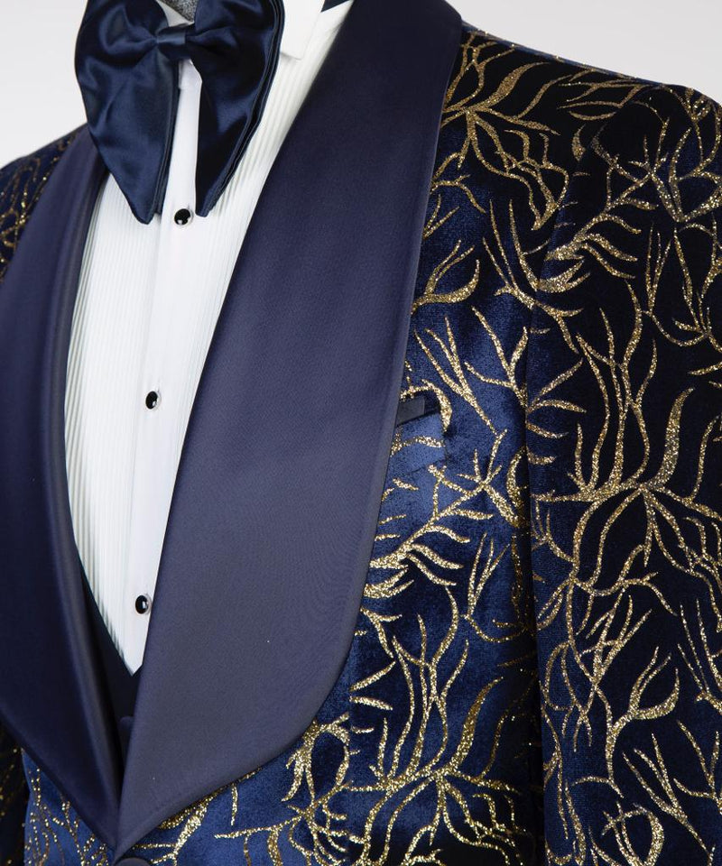 Golden Designed Blue Tuxedo