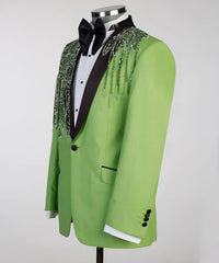 Green Tuxedo with Handcrafted Beadwork