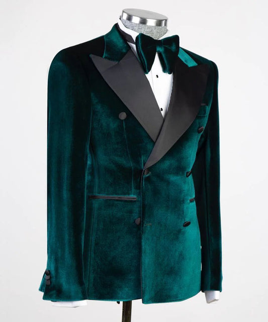 Green Velvet Tuxedo Jacket 