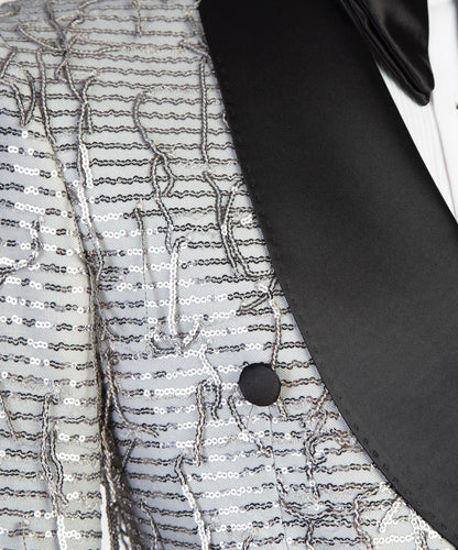 Striking White Sequin Tuxedo