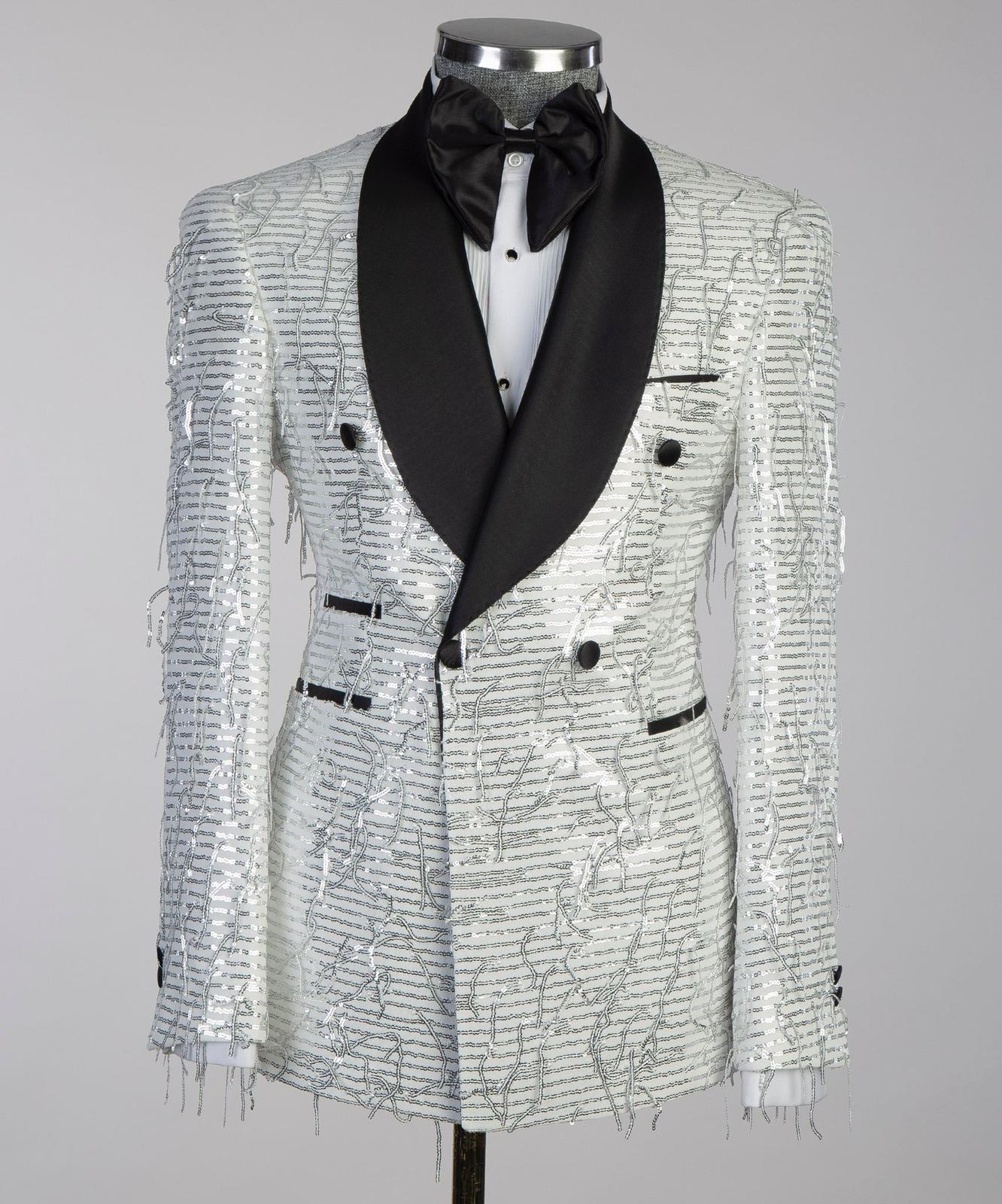 Striking White Sequin Tuxedo