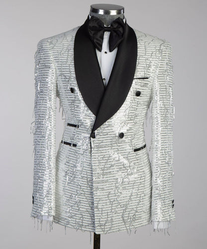 Striking White Sequin Tuxedo