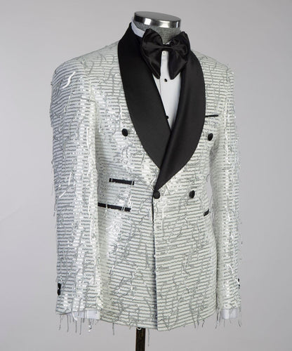 Striking White Sequin Tuxedo