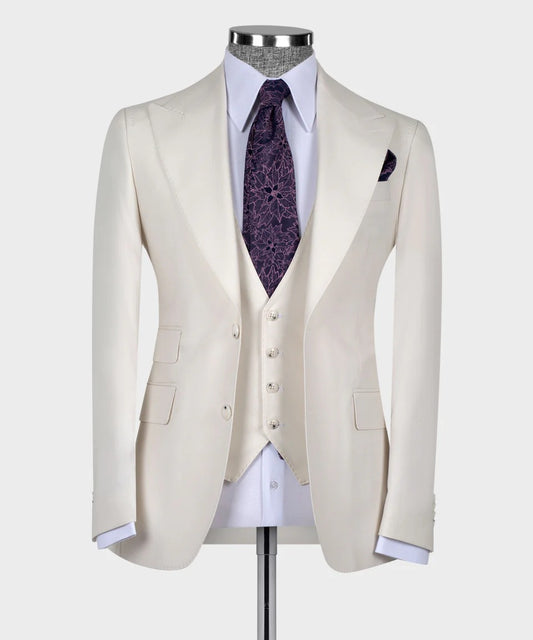 Ivory 3-Piece Suit – Pure Elegance, Unmatched Sophistication