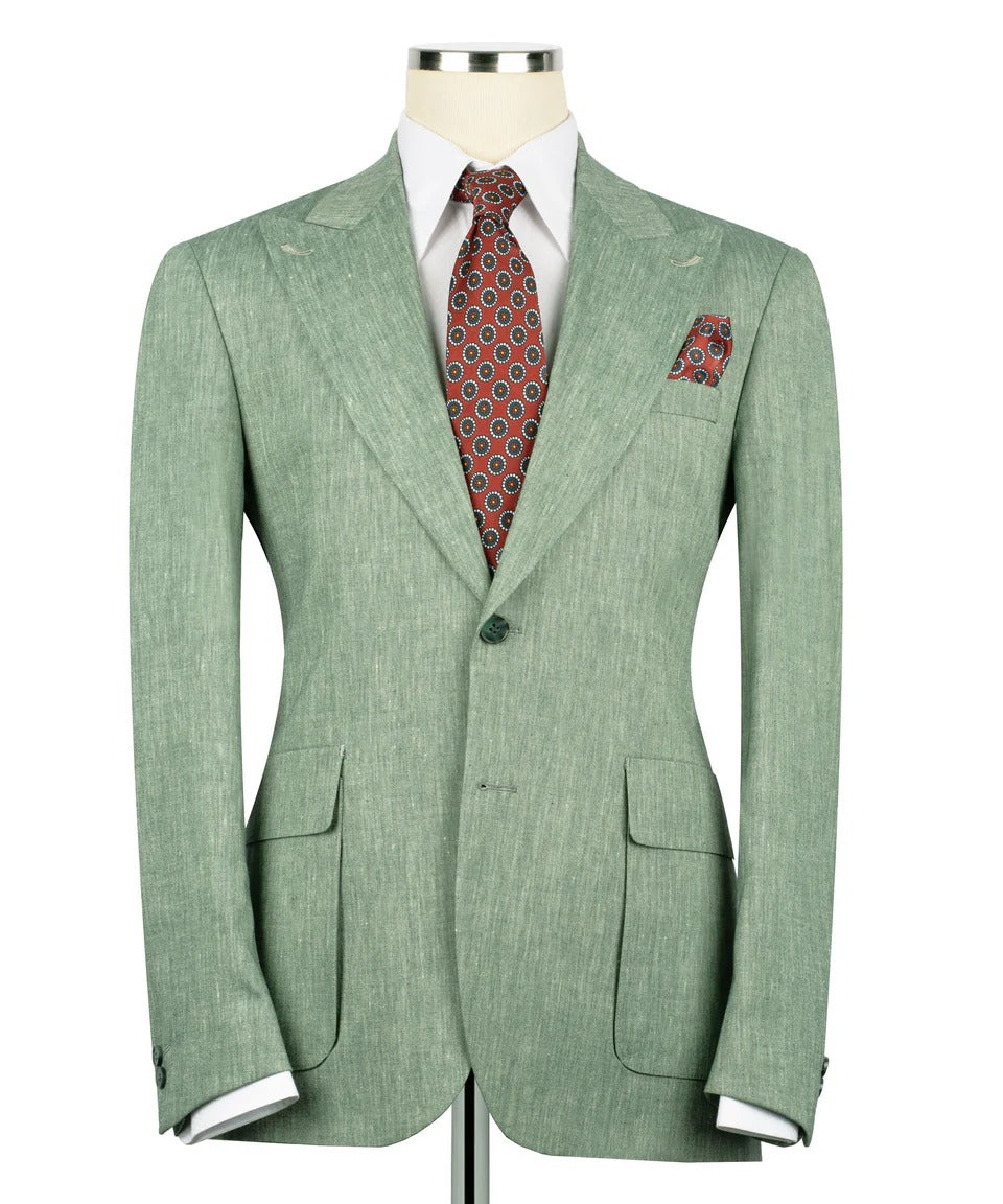 Light Green Linen Blazer for Men