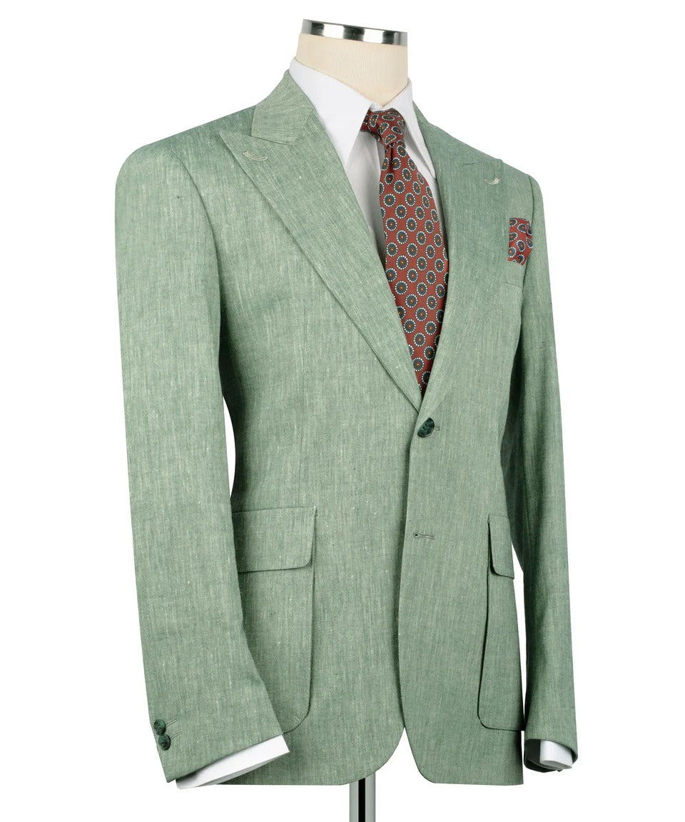 Light Green Linen Blazer for Men – Fresh, Stylish & Summer-Perfect