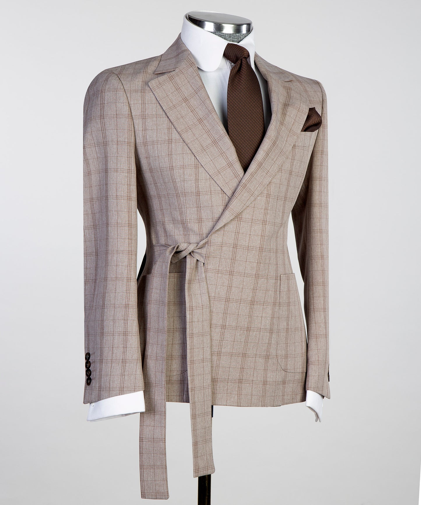 Light Brown Belted Suit