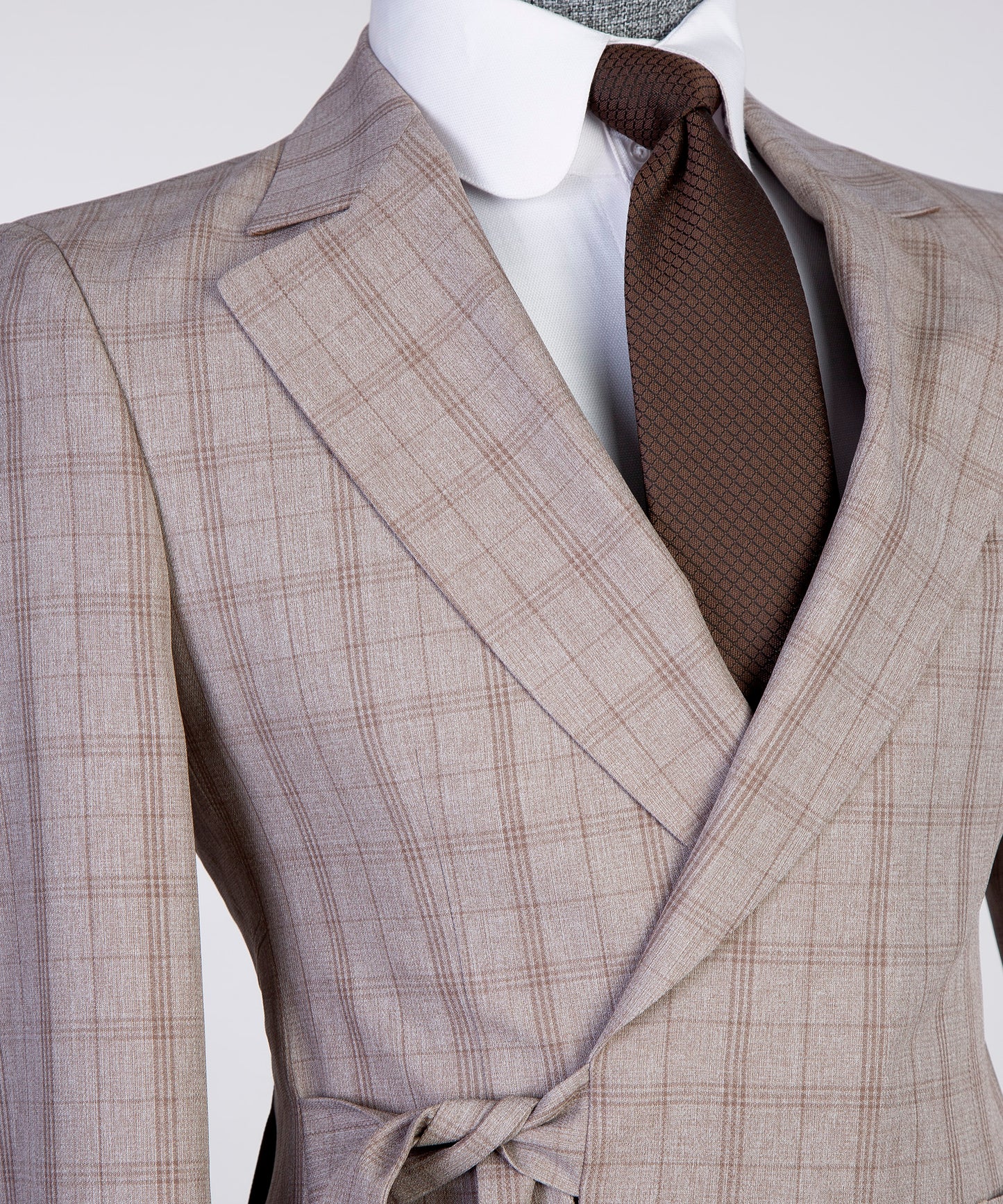 Light Brown Belted Suit