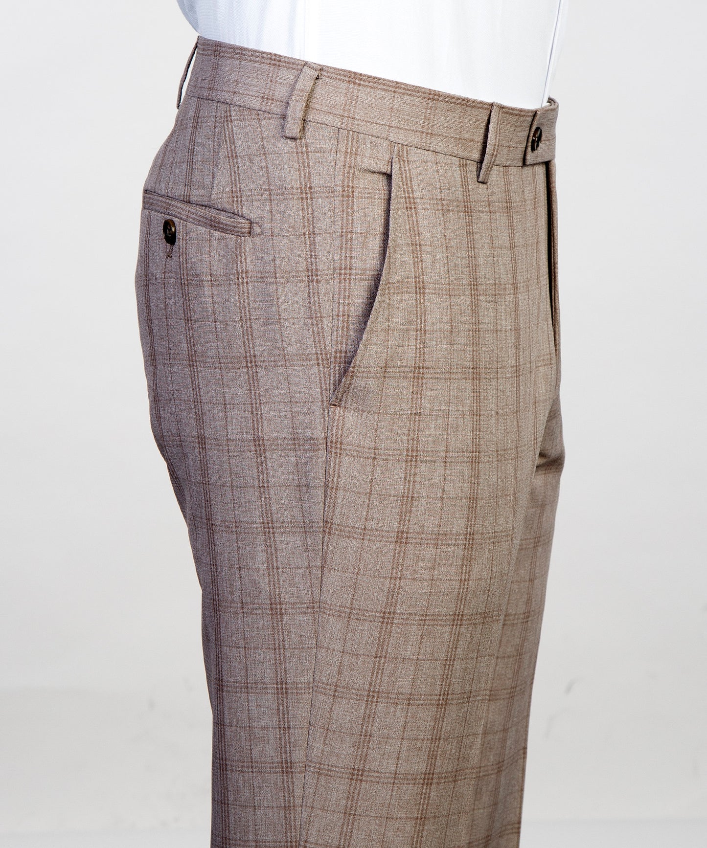 Light Brown Belted Suit pant