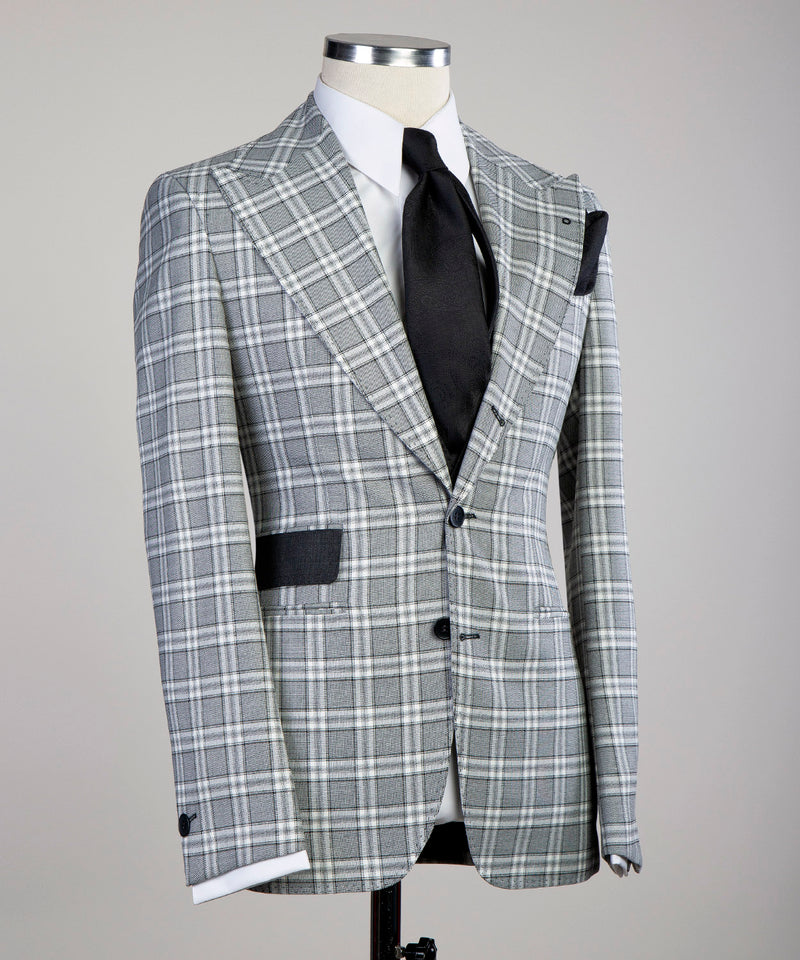 Light Gray Check Business Suit