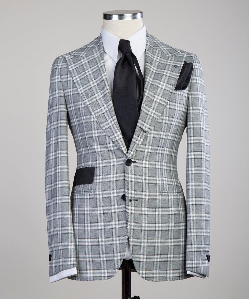 Light Gray Check Business Suit