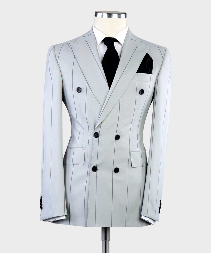 Light Grey Striped Suit