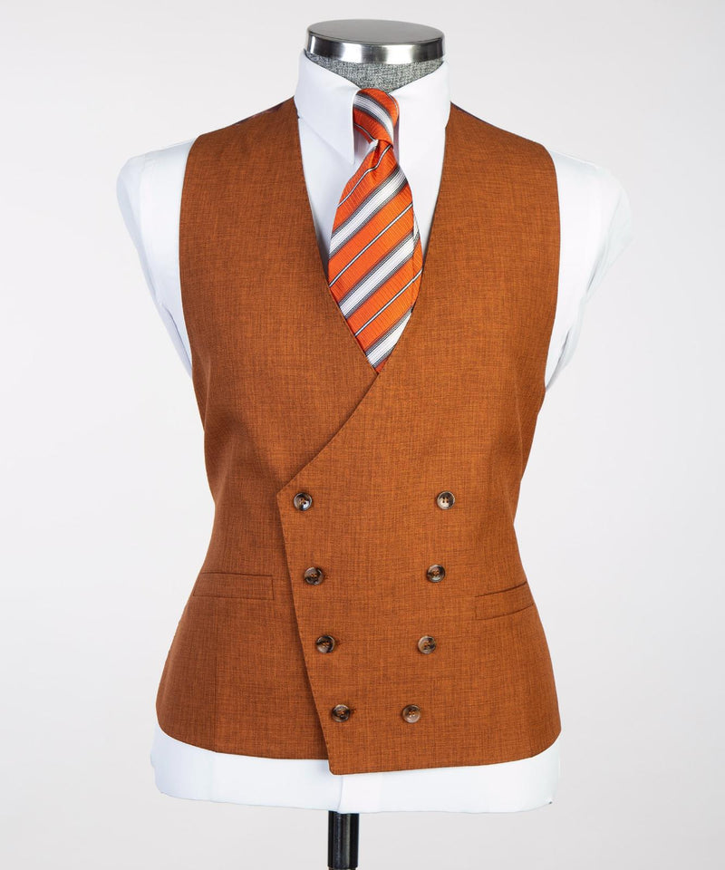 Men’s Classic 3-piece Brown Suit Vest