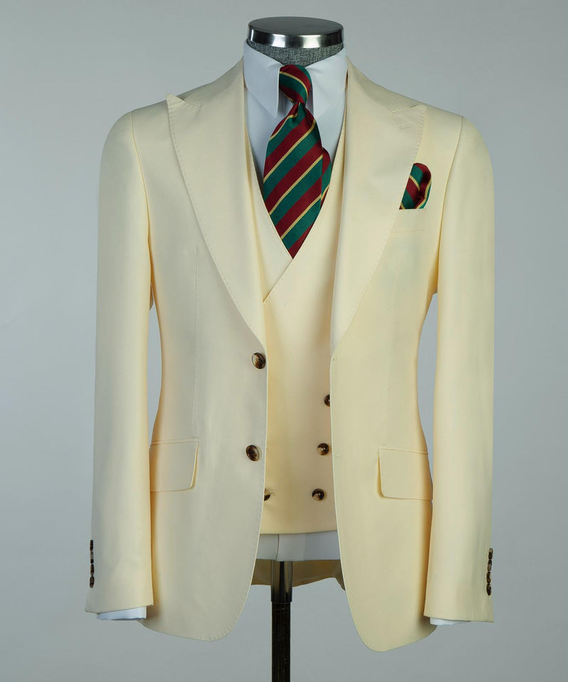 Men’s Classic 3-piece Cream Suit 