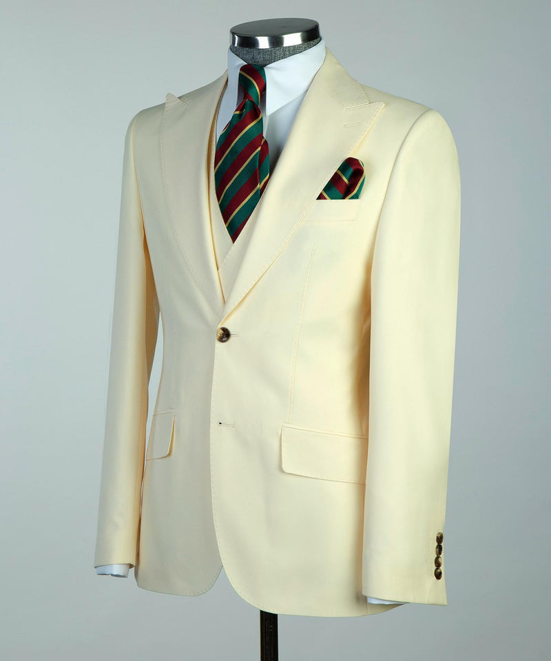 Men’s Classic 3-piece Cream Suit 