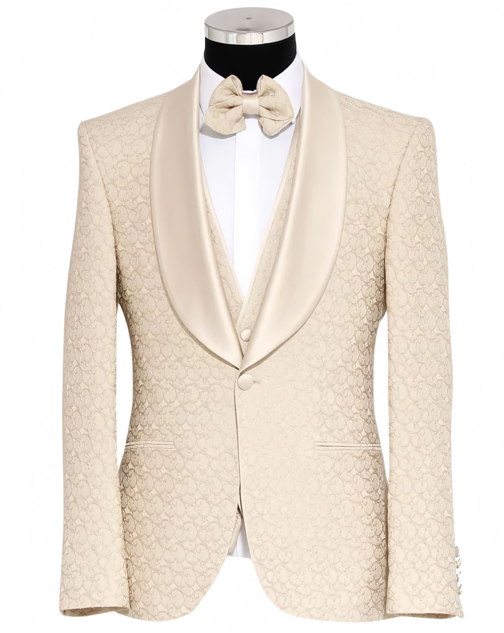 Men's Beige Tuxedo Wedding 