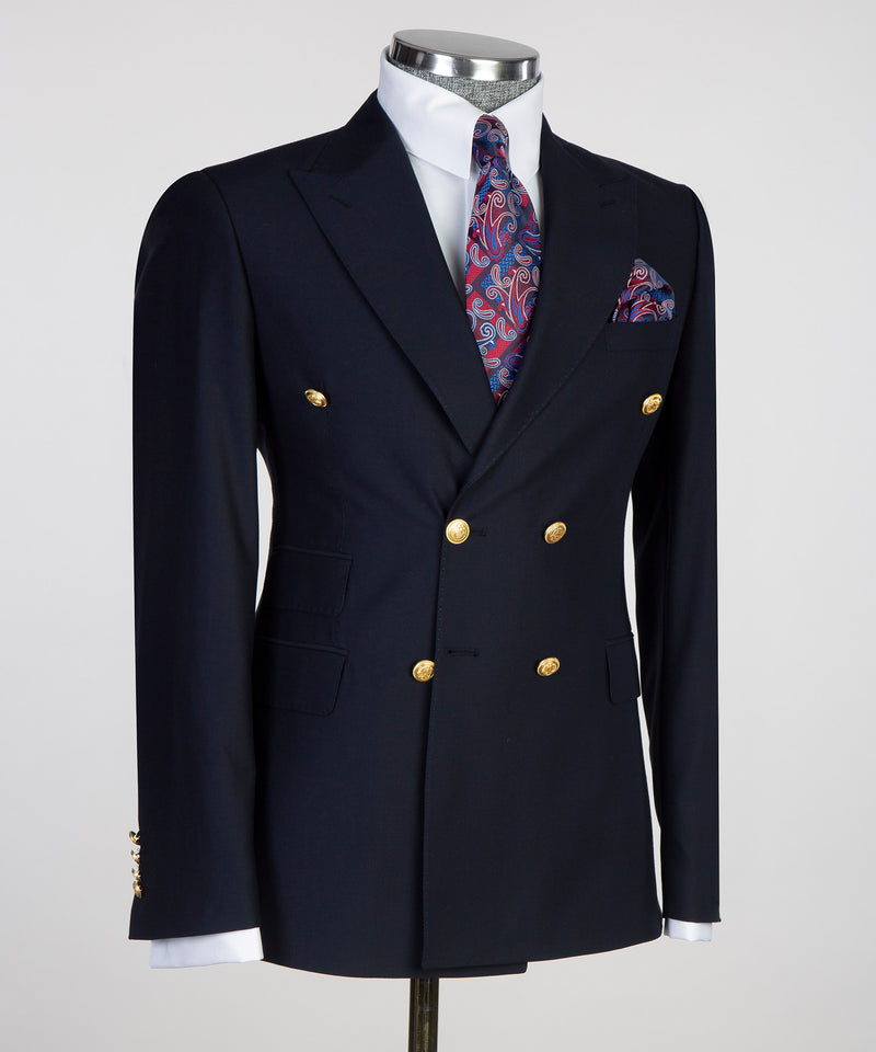 Men’s Black Double-Breasted Suit