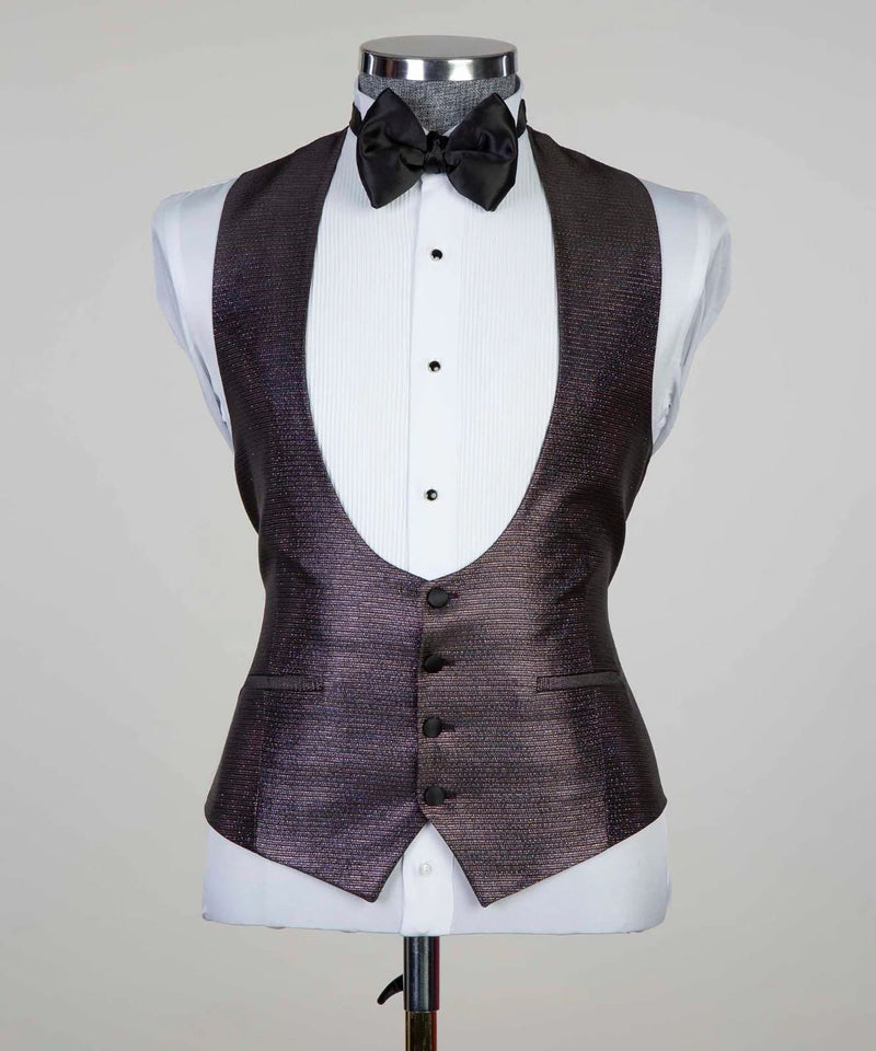 Men's Dark Purple Shining Tuxedo