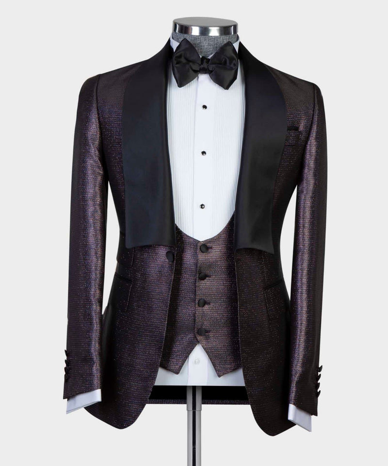 Men's Dark Purple Shining Tuxedo