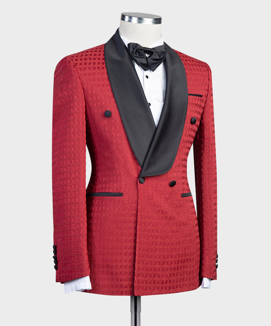 Men’s Red Tuxedo with Black Lapel