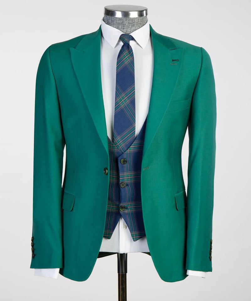 Men's Three piece Green Suit