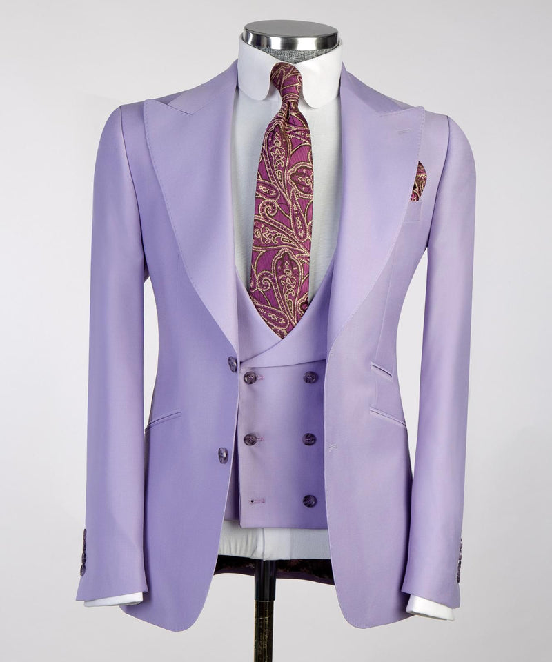 Mens 3 Piece Classic Lavender Suit