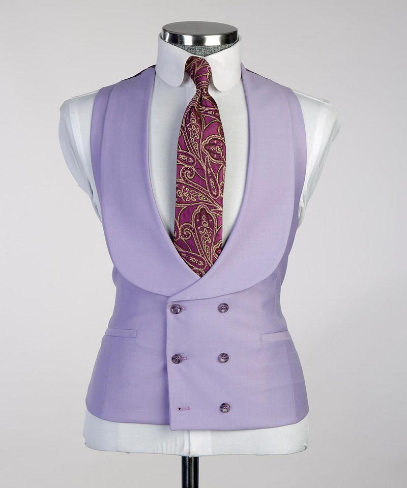 Mens 3 Piece Classic Lavender Suit