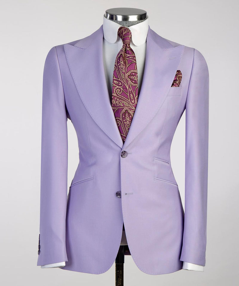 Mens 3 Piece Classic Lavender Suit